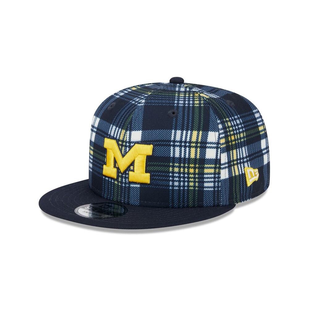 New Era Michigan Wolverines Plaid 9FIFTY Snapback Hat - One Size
